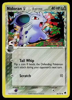 Pokemon Card - Nidoran F Dragon Frontiers 56/101 Common Reverse Holo Stamped - Image 1