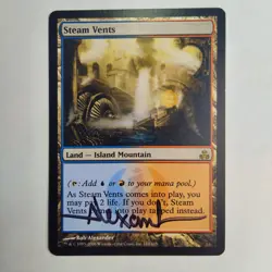 MTG Steam Vents Guildpact - Signed by Artist Rob Alexander - Image 1