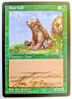 MTG Bear Cub SIGNED IN GOLD BY RON SPENCER - Image 1