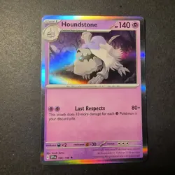 Pokemon Houndstone Scarlet & Violet Base Set 106/198 Holo Rare Card In Toploader - Image 1