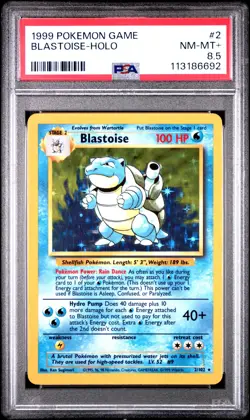 1999 POKEMON BASE SET UNLIMITED #2 BLASTOISE-HOLO PSA 8.5 - Image 1