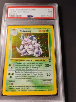 Pokemon 2000 Base Set 2 Nidoking Holo #11 PSA 7 Near Mint Graded - Image 2