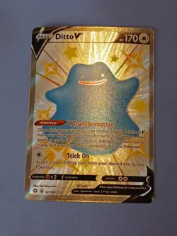 Pokemon Sword & Shield Shining Fates Ditto V SV118/SV122 Shiny Rare Full Art - Image 2