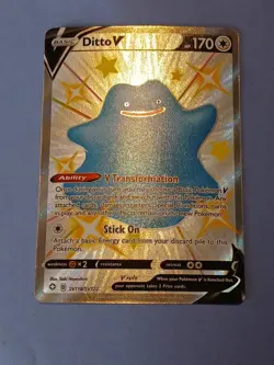 Pokemon Sword & Shield Shining Fates Ditto V SV118/SV122 Shiny Rare Full Art - Image 3