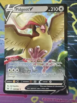 Pokemon Pidgeot v Holo Ultra Rare Card 137/196 Swsh11: Lost Origin - Image 1