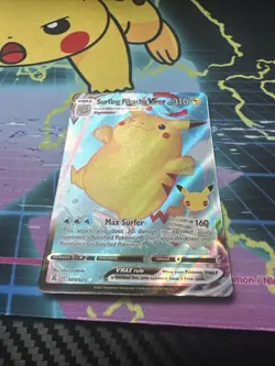 Pokemon Pikachu TCG Surfing VMAX Holo Ultra Rare Card 009/025 Celebrations - Image 2