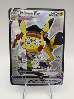 PhD Pikachu Cosplay Pokemon Card Anime Holo Vcos Rare 052/055 - Image 1