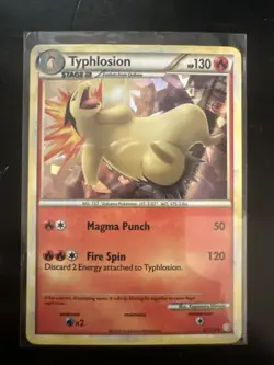 Pokemon Typhlosion TCG HeartGold SoulSilver Cracked Ice Holo Card 32/123 - Image 1