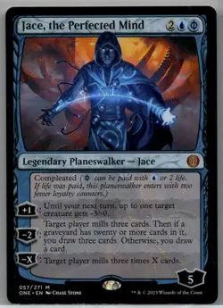 Lightly played Jace, the Perfected Mind #57 Phyrexia: All Will Be One W/Tracking - Image 1