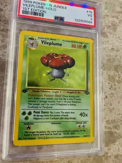 1st Edition 1999 PSA Graded - Pokemon Vileplume Holo #15/64 Rare Jungle Card - Image 2