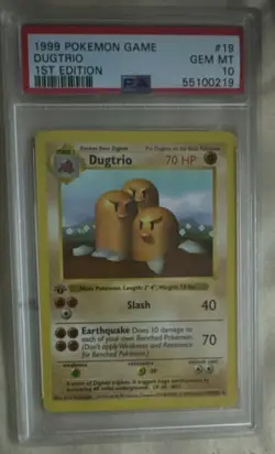 Pokemon Dugtrio Base Set Shadowless 1st Edition Rare 019/102 PSA 10 1999 - Image 1