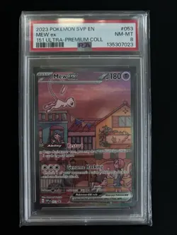 2023 POKEMON SVP EN-SV BLACK STAR PROMO 151 ULTRA-PREMIUM COLL #053 MEW EX PSA 8 - Image 1