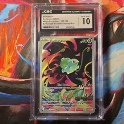 Pokemon Bulbasaur Mega Evolution Stamped Rare Foil 133/132 CGC 10 80 HP - Image 1