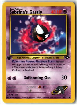 Sabrina's Gastly ⭐ 97/132 1st Edition Common Gym Challenge 2000 Pokemon NM - Image 1
