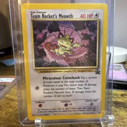 Pokemon TCG Team Rocket's Meowth Black Star Promo Holo Wotc 18/53 HP 40 English - Image 1