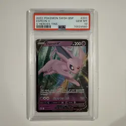 Pokemon Espeon V SWSH201 Black Star Promo Sword and Shield PSA 10 - Image 1