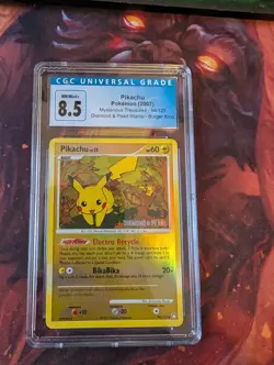Pokemon Pikachu Card 94/123 Diamond and Pearl Burger King Stamped Reverse Holo - Image 1