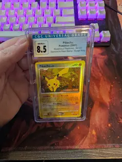 Pokemon Pikachu Card 94/123 Diamond and Pearl Burger King Stamped Reverse Holo - Image 5