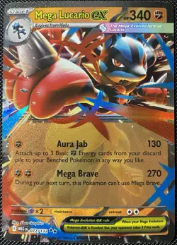 Mega Lucario ex 077/132 Me01: Mega Evolution Holo - Pokemon Card - Image 1