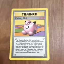 Pokemon TCG Clefairy Doll 70/102 Base Set Rare Trainer Card Regular WOTC - Image 1