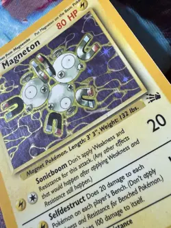 Pokemon TCG Magneton 11/62 Fossil Holo Rare Card Unlimited - LP - Image 2