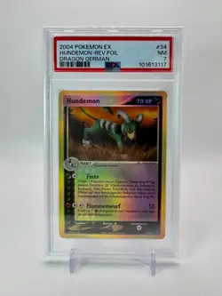 Hundemon (Houndoom) Reverse Foil 34/97 Pokemon Card EX Dragon PSA 7 NEAR MINT - Image 1