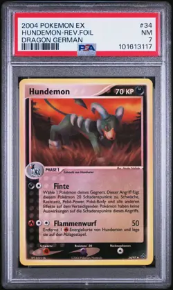 Hundemon (Houndoom) Reverse Foil 34/97 Pokemon Card EX Dragon PSA 7 NEAR MINT - Image 2