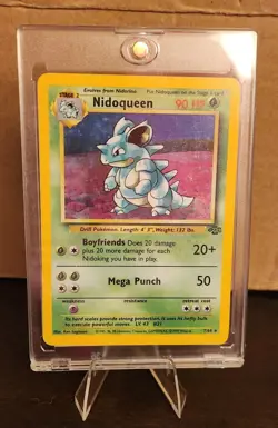 Pokemon TCG Nidoqueen Jungle Holo Card 7/64 Unlimited Rare, Lightly Played 1999 - Image 1