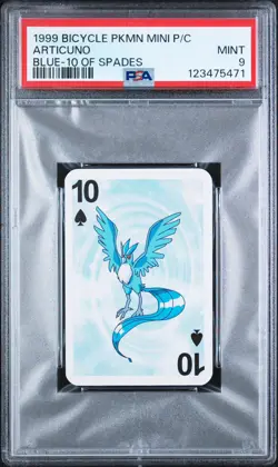 PSA 9 Articuno 10 of Spades Graded Pokemon Mini Bicycle Card - Image 1