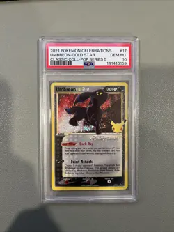 PSA 10 GEM MT Pokemon TCG Celebrations Classic Collection #17 Umbreon Gold Star - Image 1