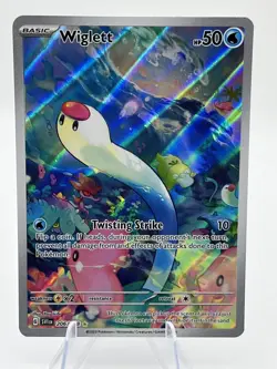 Pokemon TCG Wiglett 206/198 Scarlet & Violet Base Illustration Rare Full Art NM - Image 1