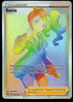 Sonia 203/192 SWSH Rebel Clash Secret Rare Pokemon NM - Image 1