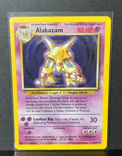 1999 Pokemon Base Set Alakazam 1/102 Holo Rare Unlimited WOTC Vintage - Image 1