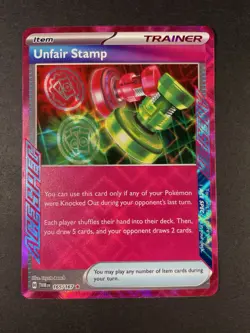 Unfair Stamp Pokemon TCG SV Twilight Masquerade 165/167 ACE SPEC Holofoil NRMT - Image 1