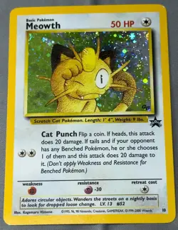 LP- Meowth Holo WotC Promo #10 Pokemon TCG Game Boy Color Vintage - Image 1