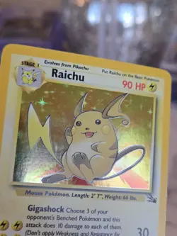 Pokemon TCG- Raichu 14/62 Holo Unlimited Fossil Set WOTC LP - Image 4