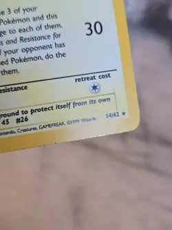 Pokemon TCG- Raichu 14/62 Holo Unlimited Fossil Set WOTC LP - Image 5