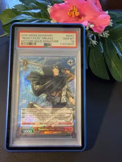 Weiss Schwarz AOT “Resisting Fate” Mikasa S35-E057 SP Gold Sig. PSA Gem Mint 10 - Image 1