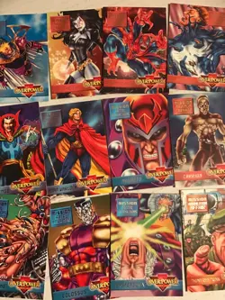 12 MISSION card LOT : Marvel OVERPOWER card game 1995 CCG; 12 different; X-men - Image 1