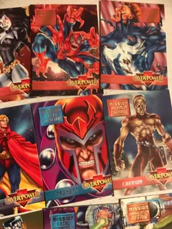 12 MISSION card LOT : Marvel OVERPOWER card game 1995 CCG; 12 different; X-men - Image 3