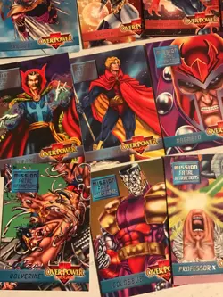 12 MISSION card LOT : Marvel OVERPOWER card game 1995 CCG; 12 different; X-men - Image 5