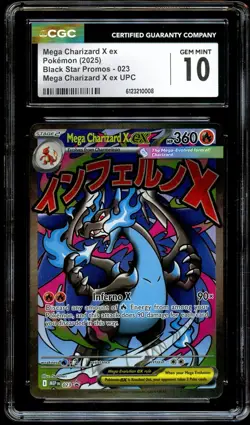 CGC 10 GEM MINT Mega Charizard X Ex MEP 023 Black Star MEP023 Pokemon Card 008 - Image 1