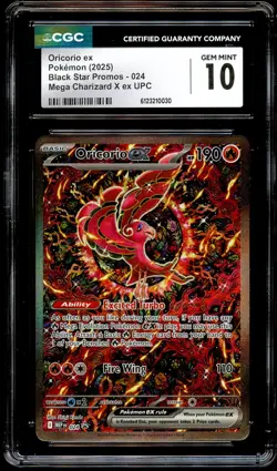 CGC 10 GEM MINT Oricorio Ex MEP 024 Black Star MEP024 Pokemon Card 030 - Image 1