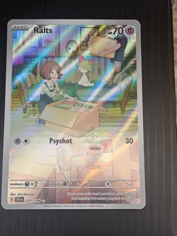 Pokemon TCG Ralts Scarlet & Violet Base Set Holo Illustration Card 211/198 - Image 1