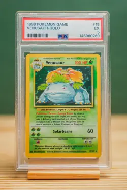 1999 POKEMON BASE SET UNLIMITED #15 VENUSAUR-HOLO PSA 5 - Image 1