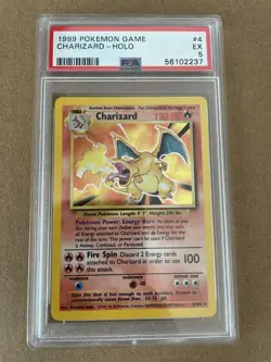 PSA 5 Charizard Holo 4/102 | 1999 Original Pokemon | EX-5 Base Set - Image 1