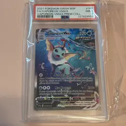 PSA 9 VAPOREON VMAX SWSH 182 FULL ART 2021 POKEMON SWSH BLACK STAR PROMO MINT - Image 1