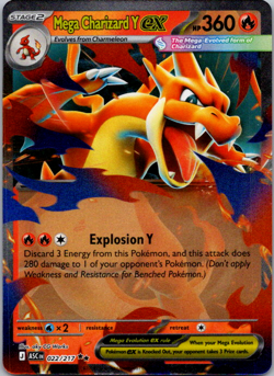 Mega Charizard Y ex 022/217 Ascended Heroes English Pokemon TCG NM - Image 1