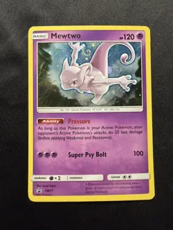 Pokemon - Mewtwo SM77 Holo Black Star Promo LP- - Image 1