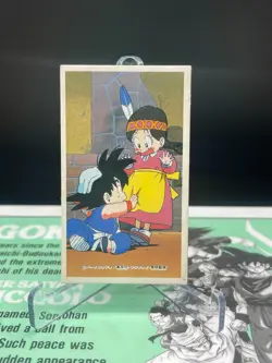 Son Goku & girl – Dragon Ball Vintage Baseball Game Menko Card - Image 1